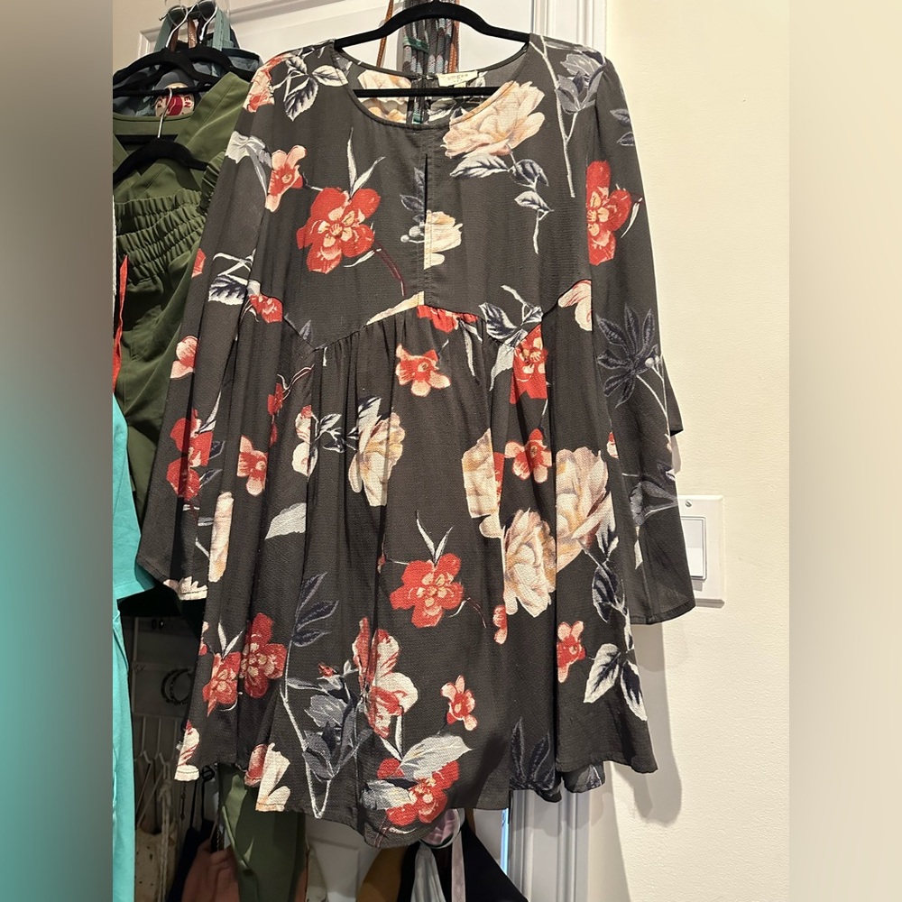 Umgee Dark Green floral dress